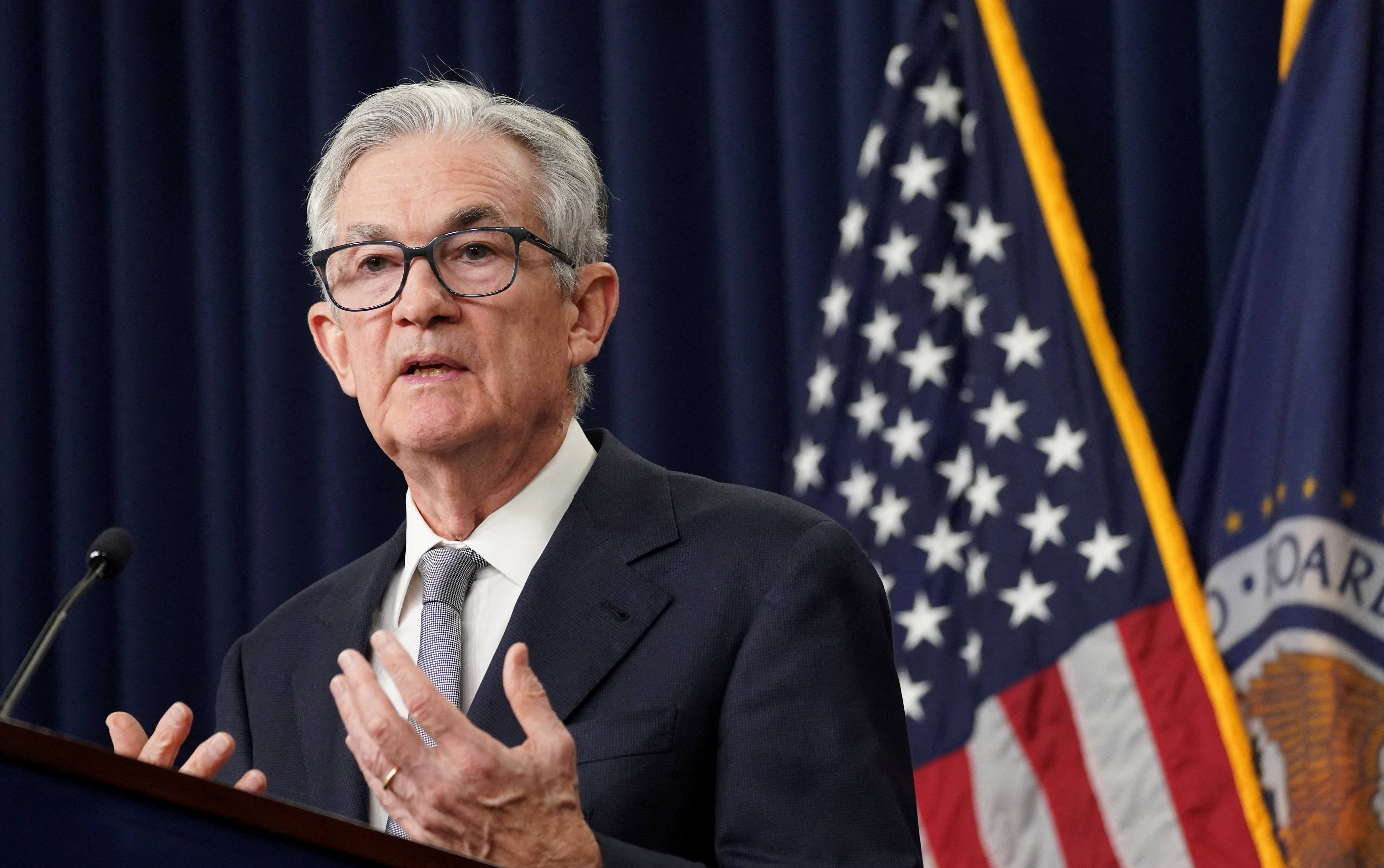 Federal Reserve Chairman Jerome Powell speaks at a press conference in Washington, U.S.