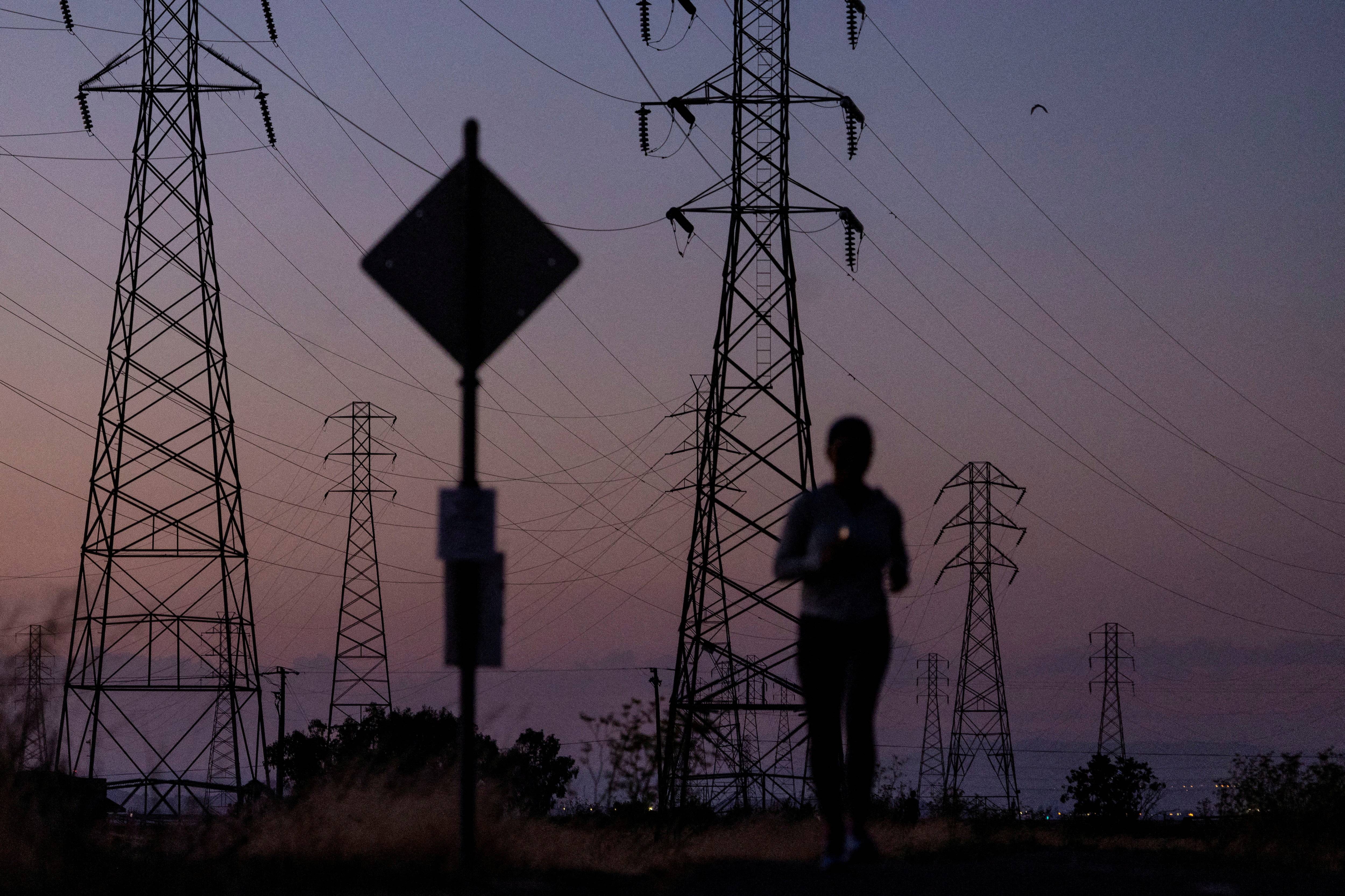 Power lines in California