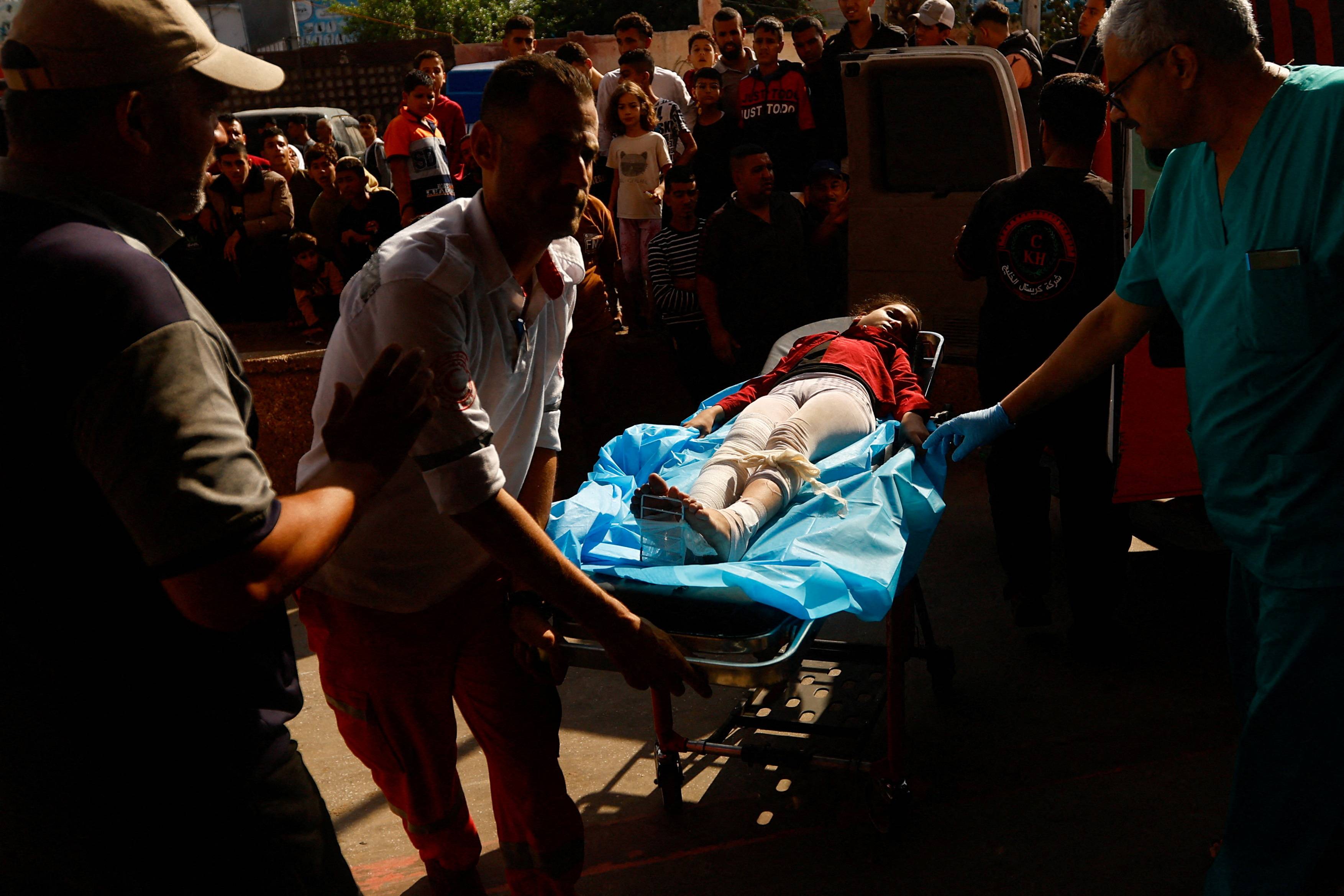 Aftermath of an Israeli strike, in Khan Younis in the southern Gaza Strip