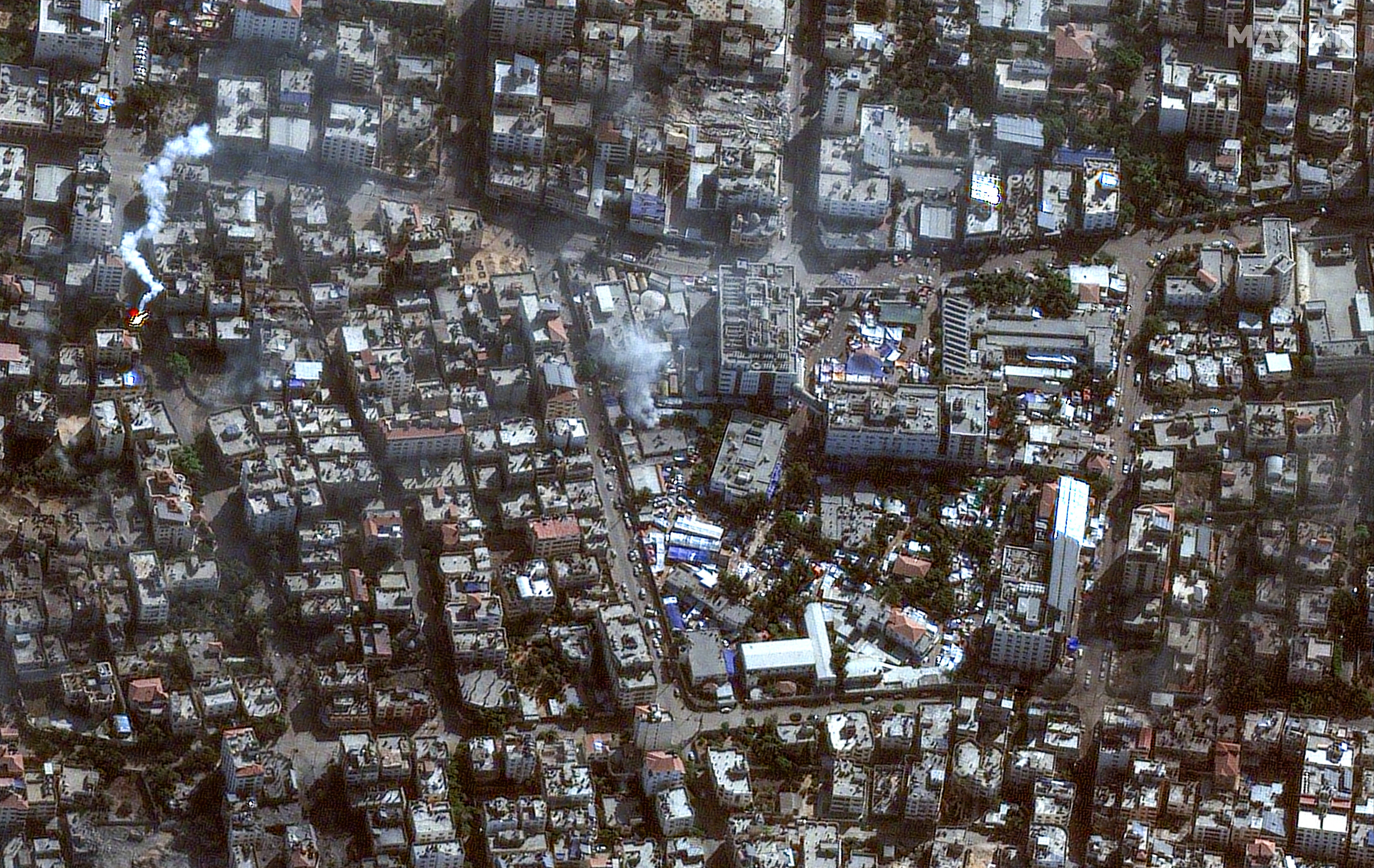 A satellite image shows Al-Shifa hospita