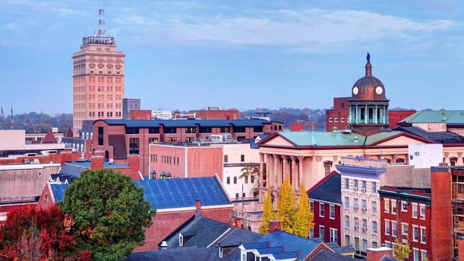 lancaster pennsylvania skyline_iStock-621836096 Lancaster, Pennsylvania stock photo